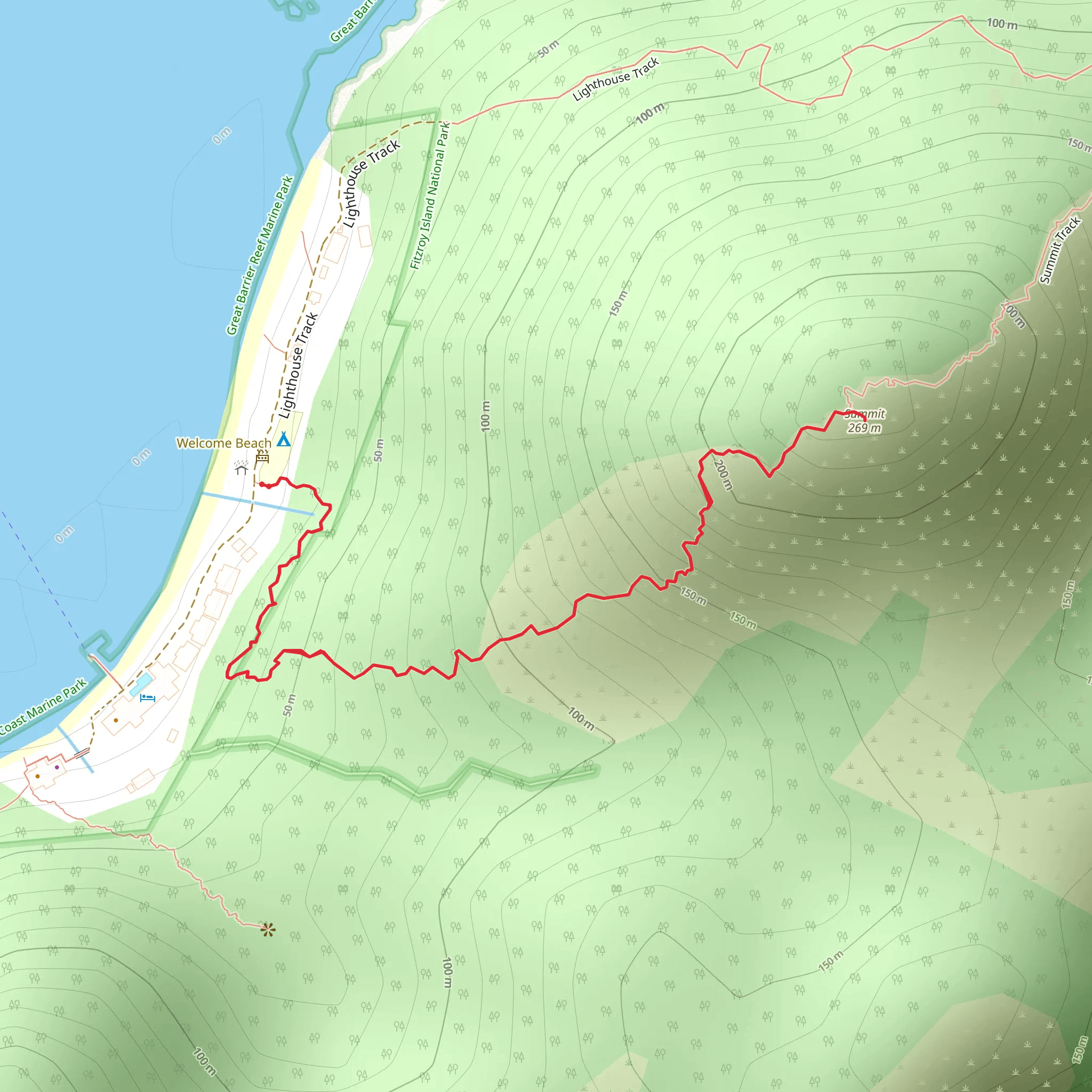 Fitzroy Island - Summit Track mobile static map