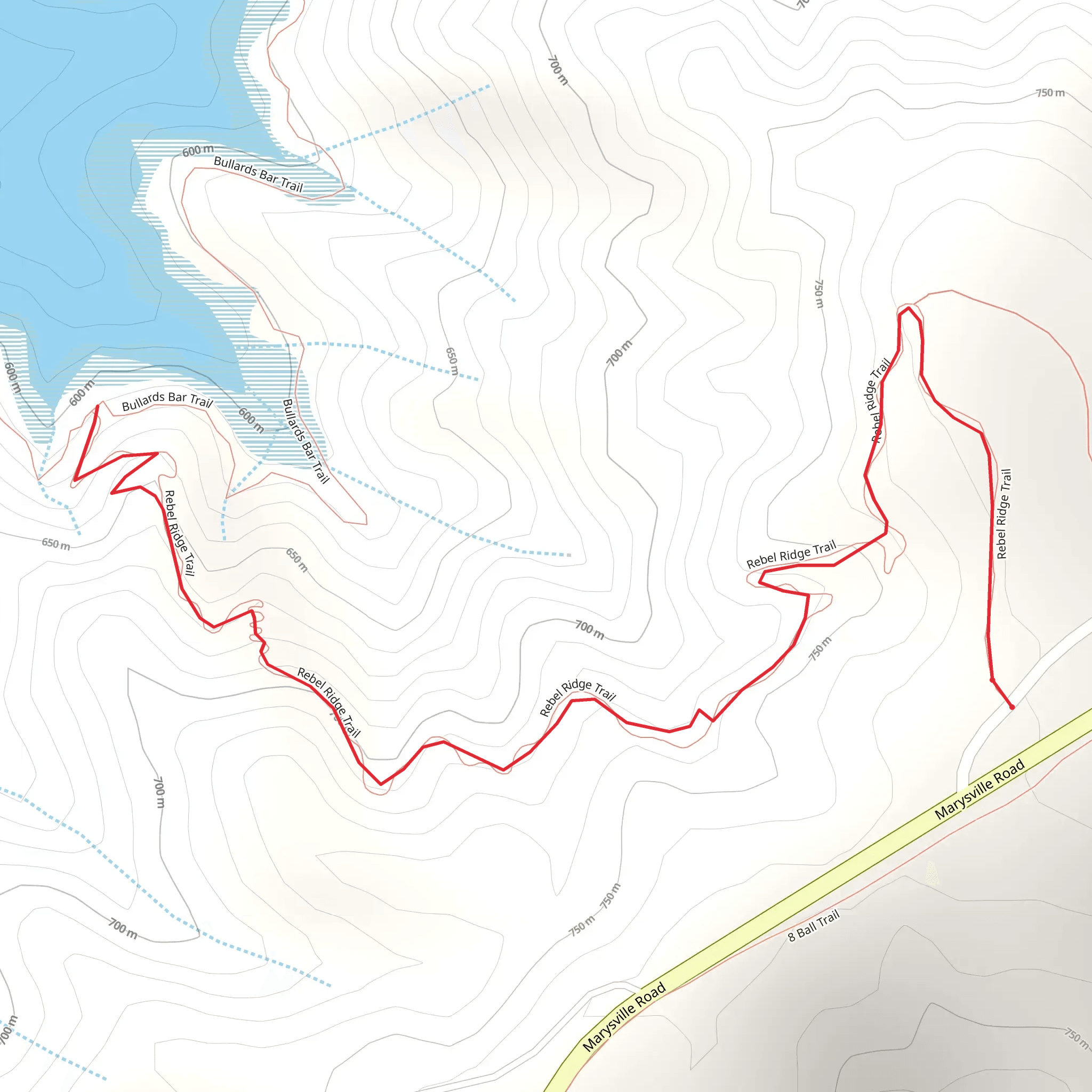 Rebel Ridge Trail mobile static map