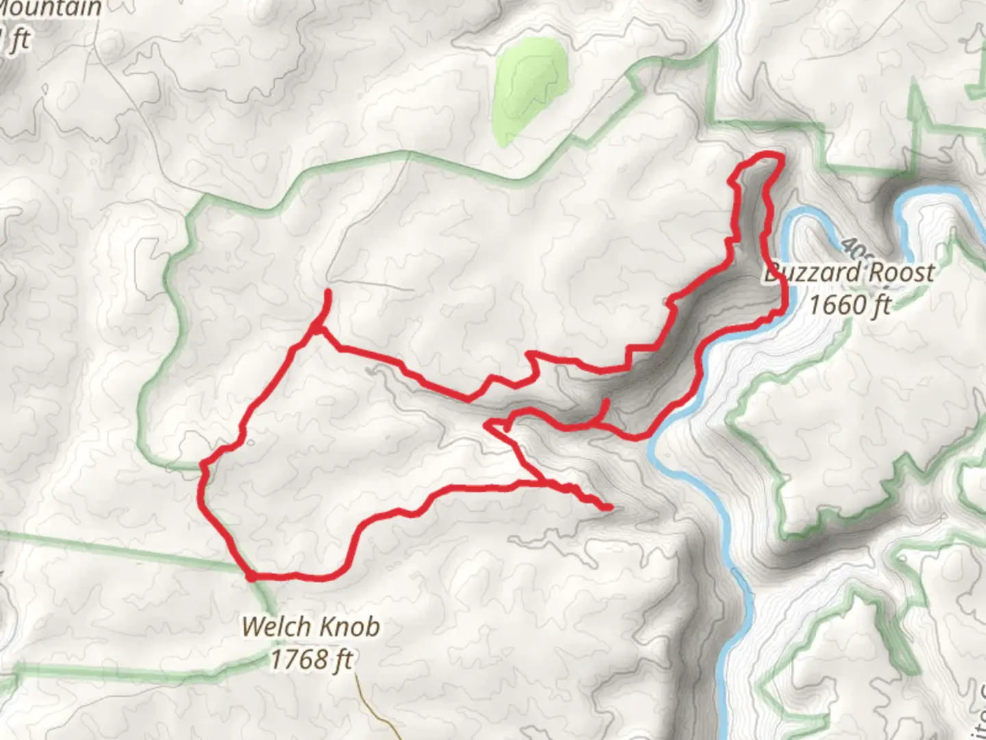 An image depicting the trail Polly Branch Falls Loop Trail and its surrounding area.