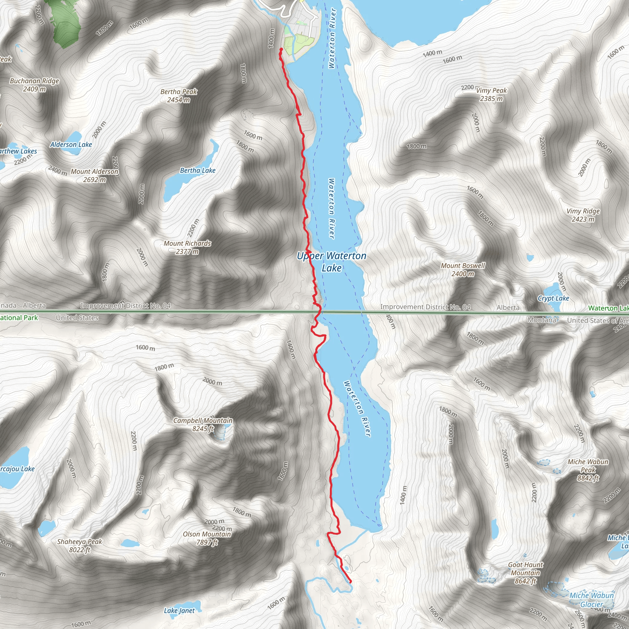 Rainbow Falls via CDT mobile static map
