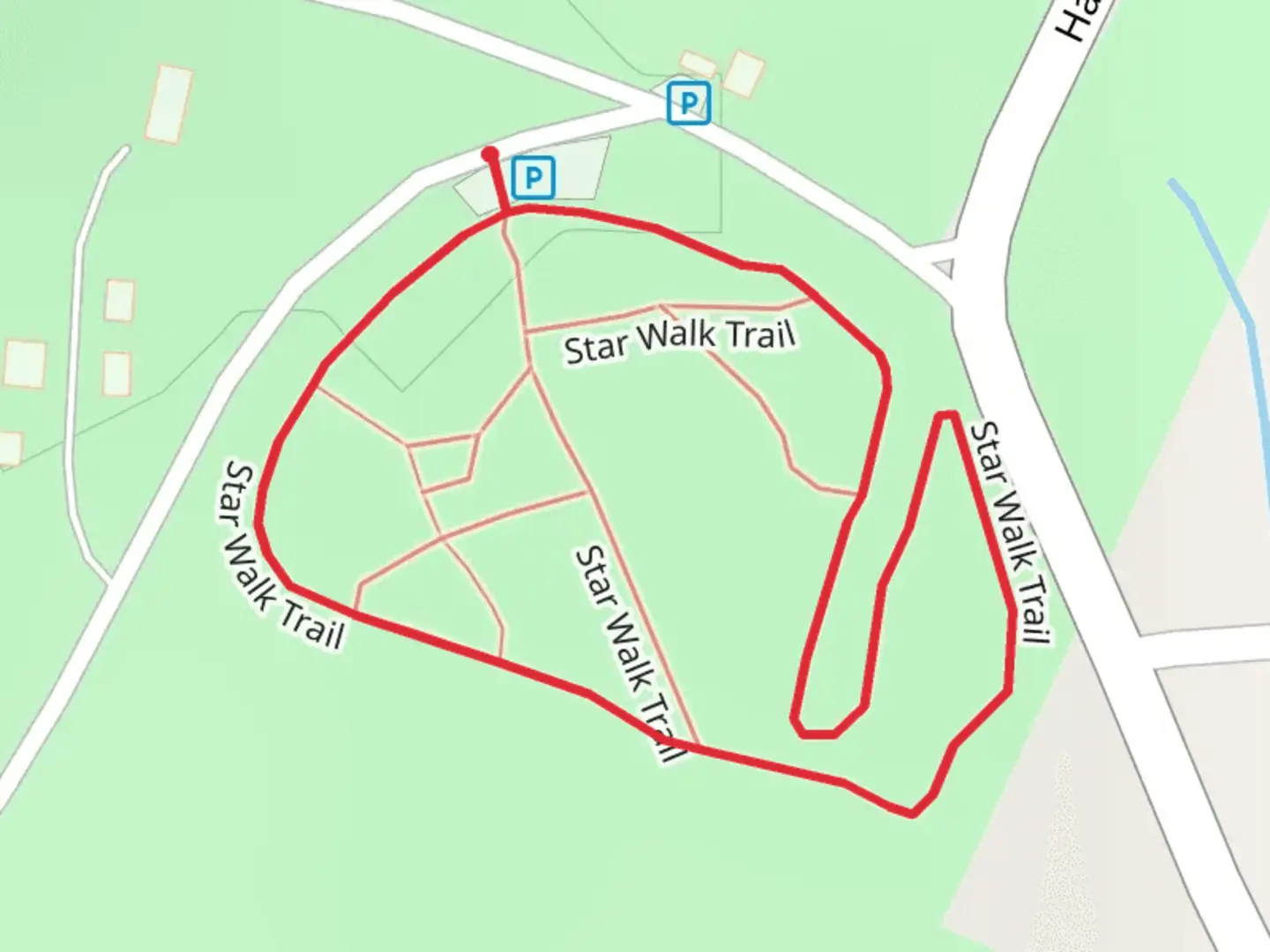An image depicting the trail Star Walk Loop Trail and its surrounding area.