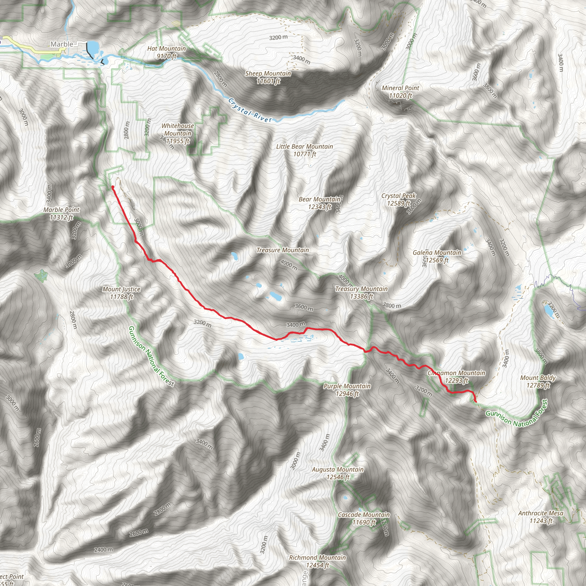 Yule Pass Trail via Thompson Flat mobile static map