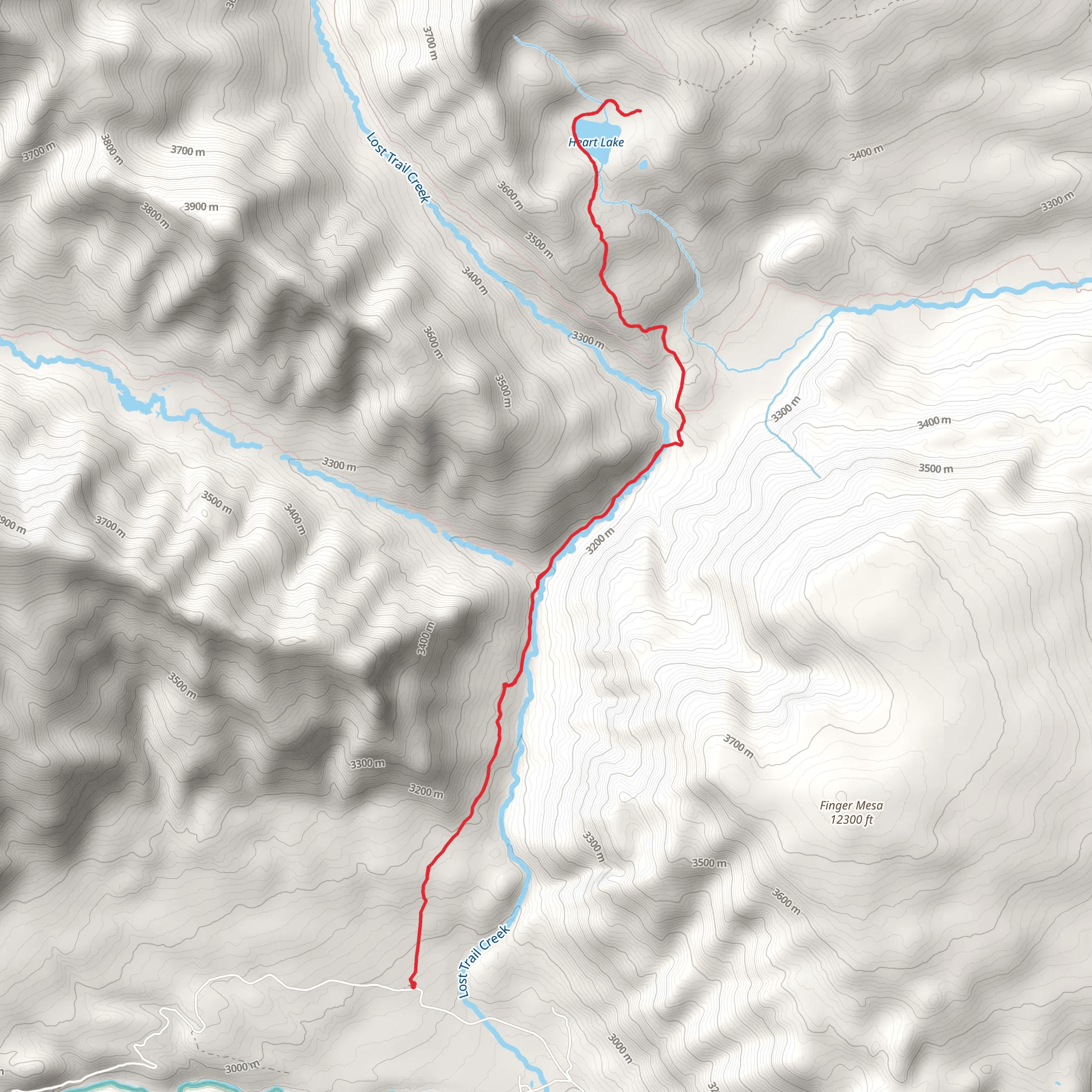 Heart Lake via Lost Trail mobile static map
