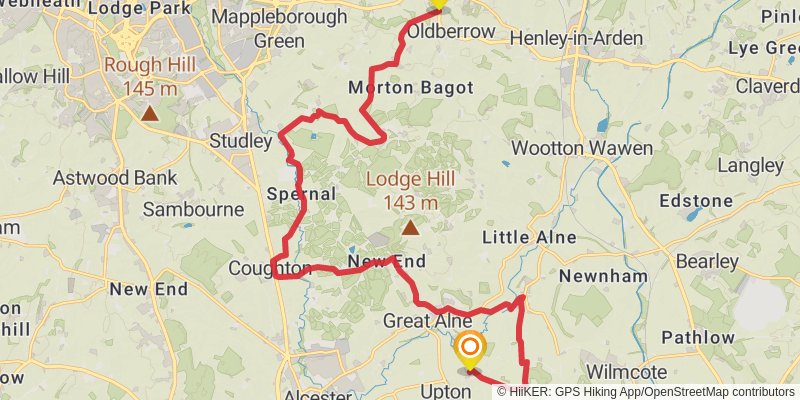 Church2church Walks in Warwickshire stage 11 Map