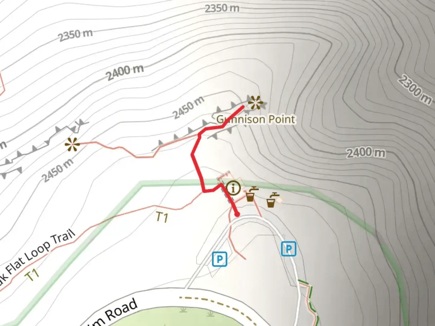 An image depicting the trail Gunnison Point and its surrounding area.