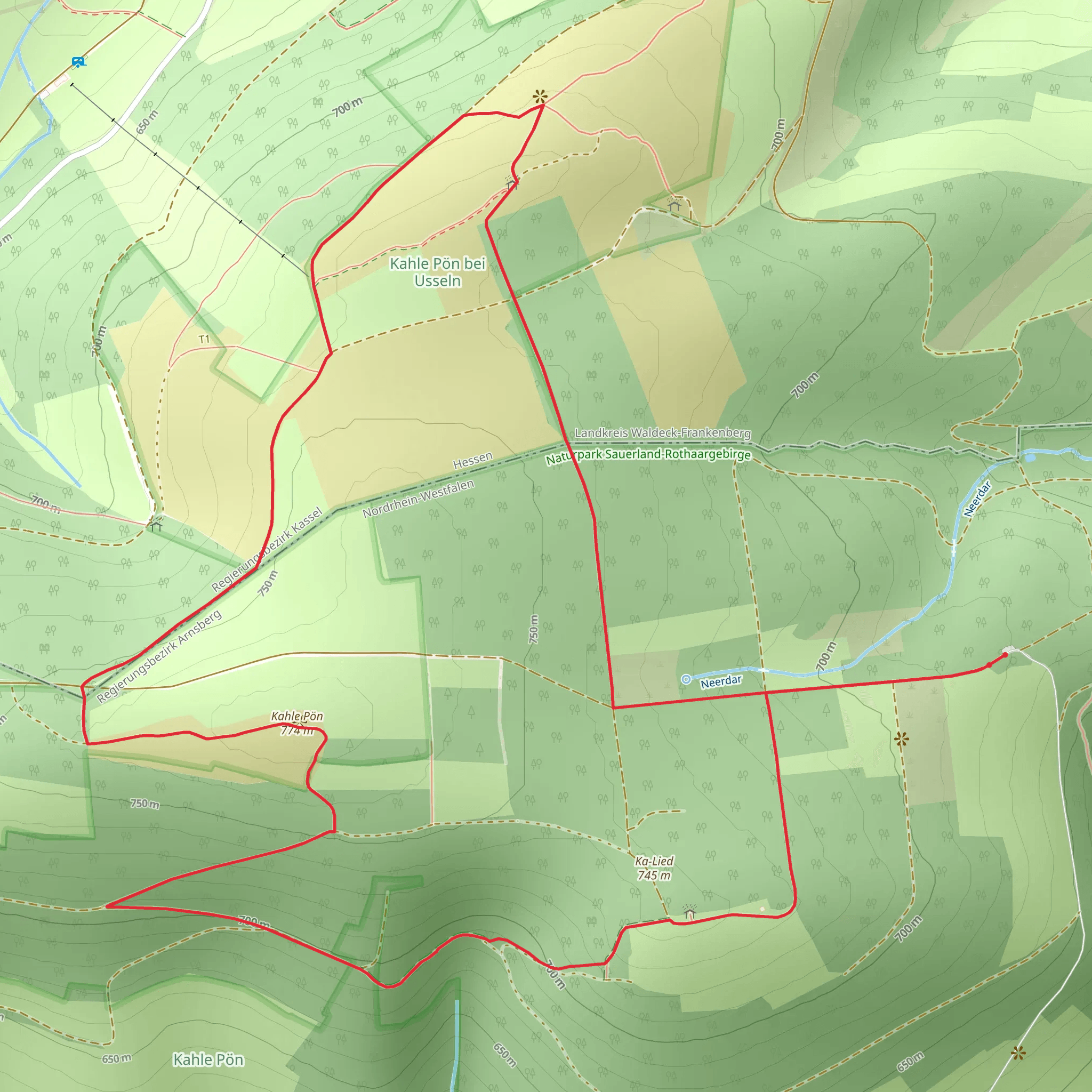 Kahle Pön and Ka Lied via Medebacher Bergweg mobile static map