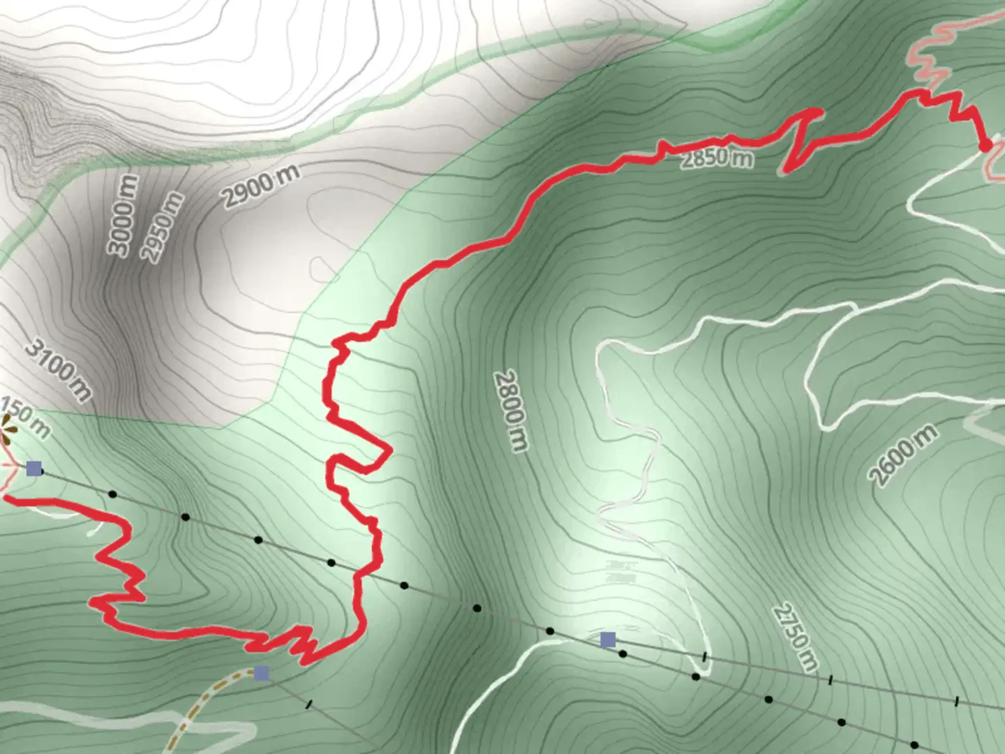 An image depicting the trail Rendezvous Mountain via Cirque and its surrounding area.