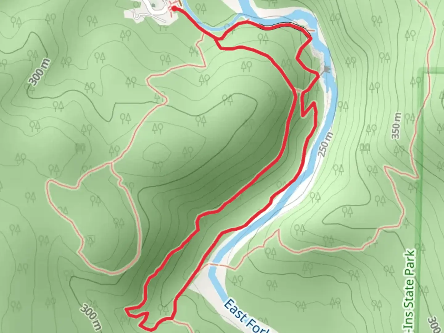 An image depicting the trail Shut-Ins Loop Trail and its surrounding area.