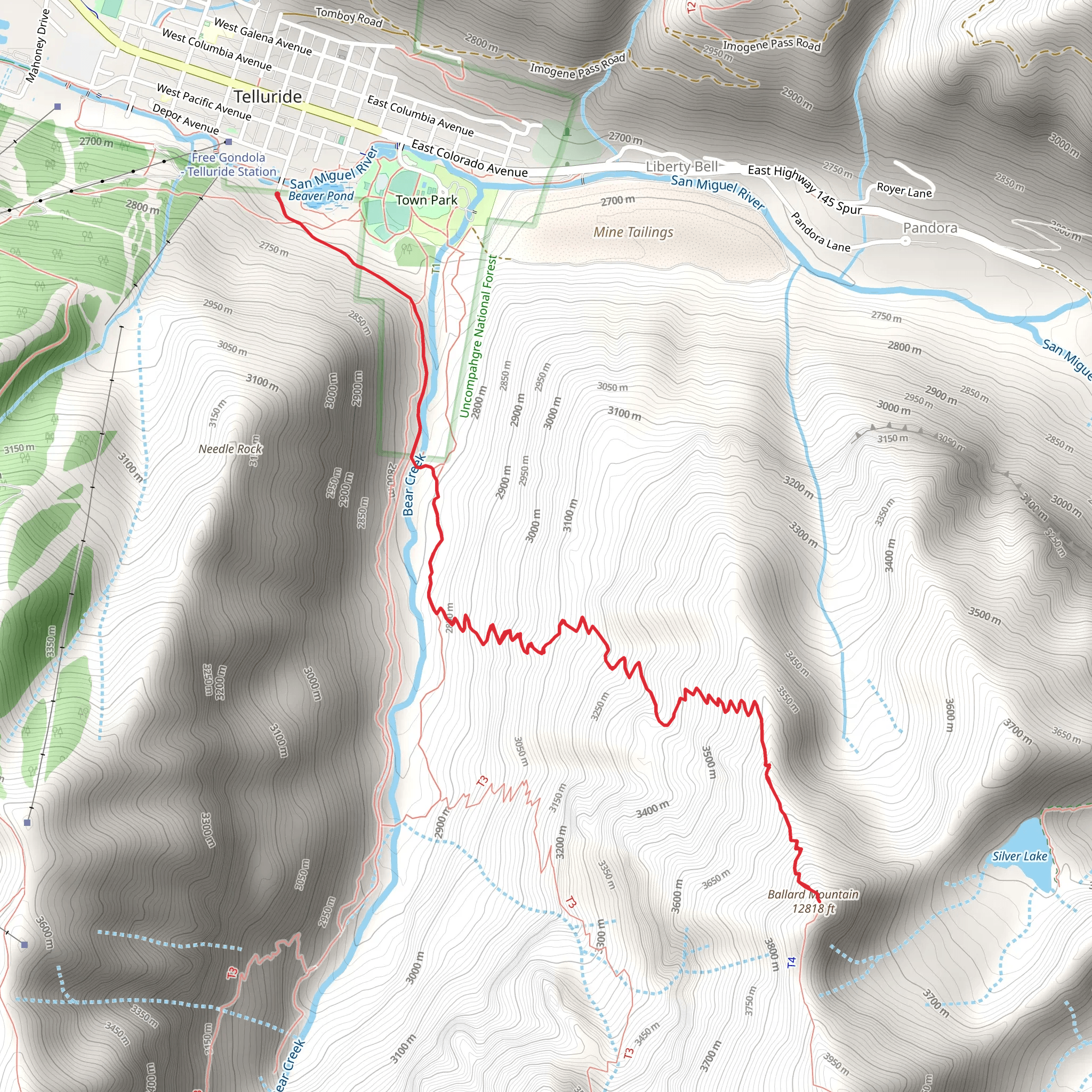 Ballard Mountain Trail mobile static map