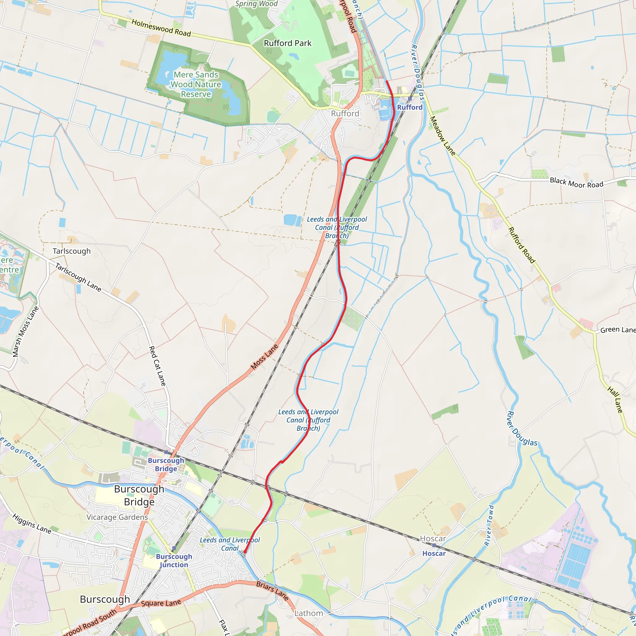 Burscough Canal Walk mobile static map
