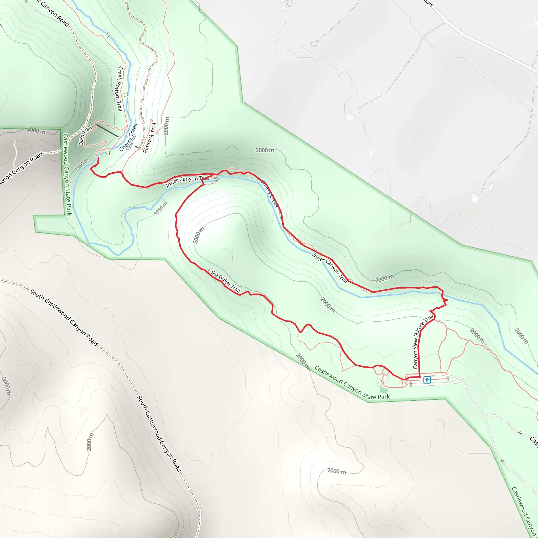 Cherry Creek - Inner Canyon Loop Trail mobile static map