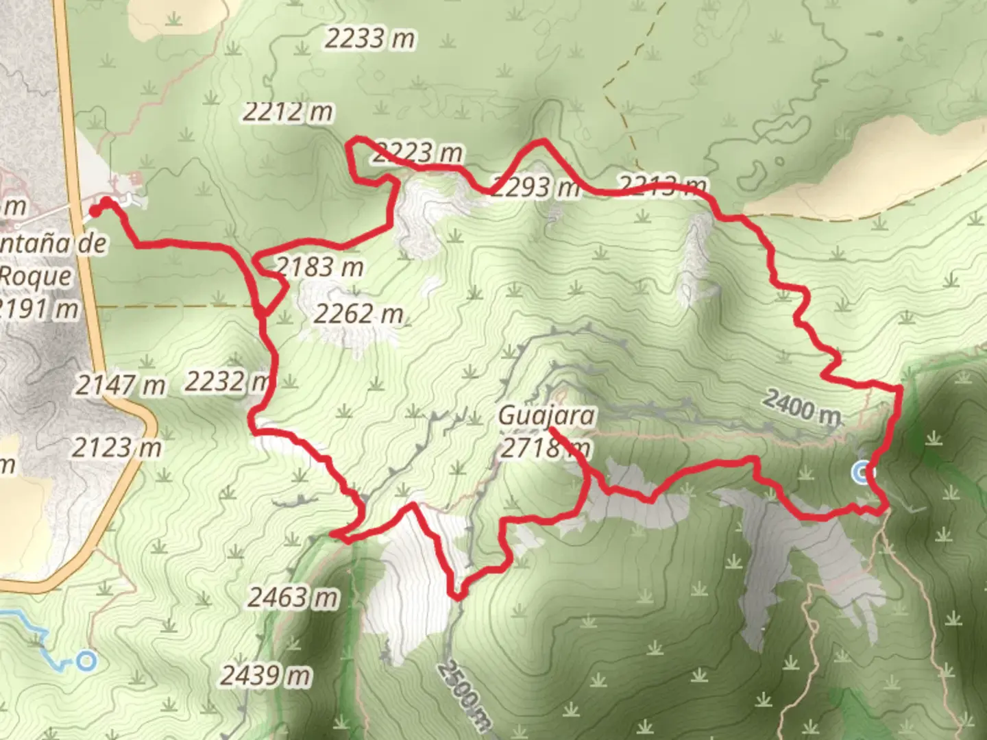 An image depicting the trail Mount Guajara Loop from Parador de Cañadas del Teide and its surrounding area.