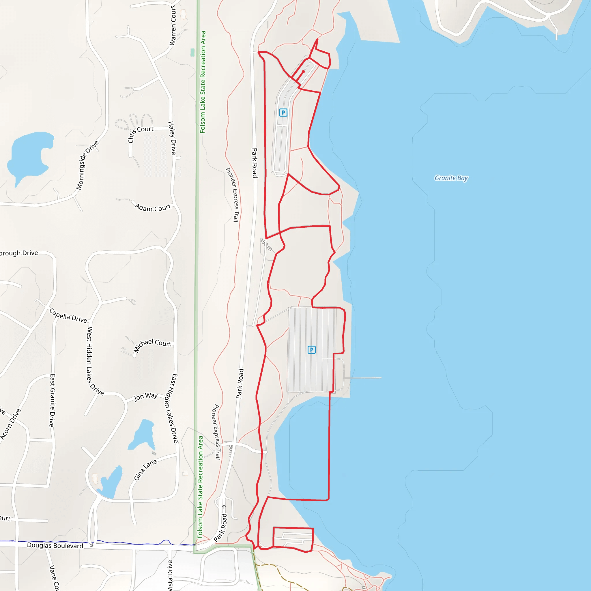 Granite Bay Main Beach Loop mobile static map