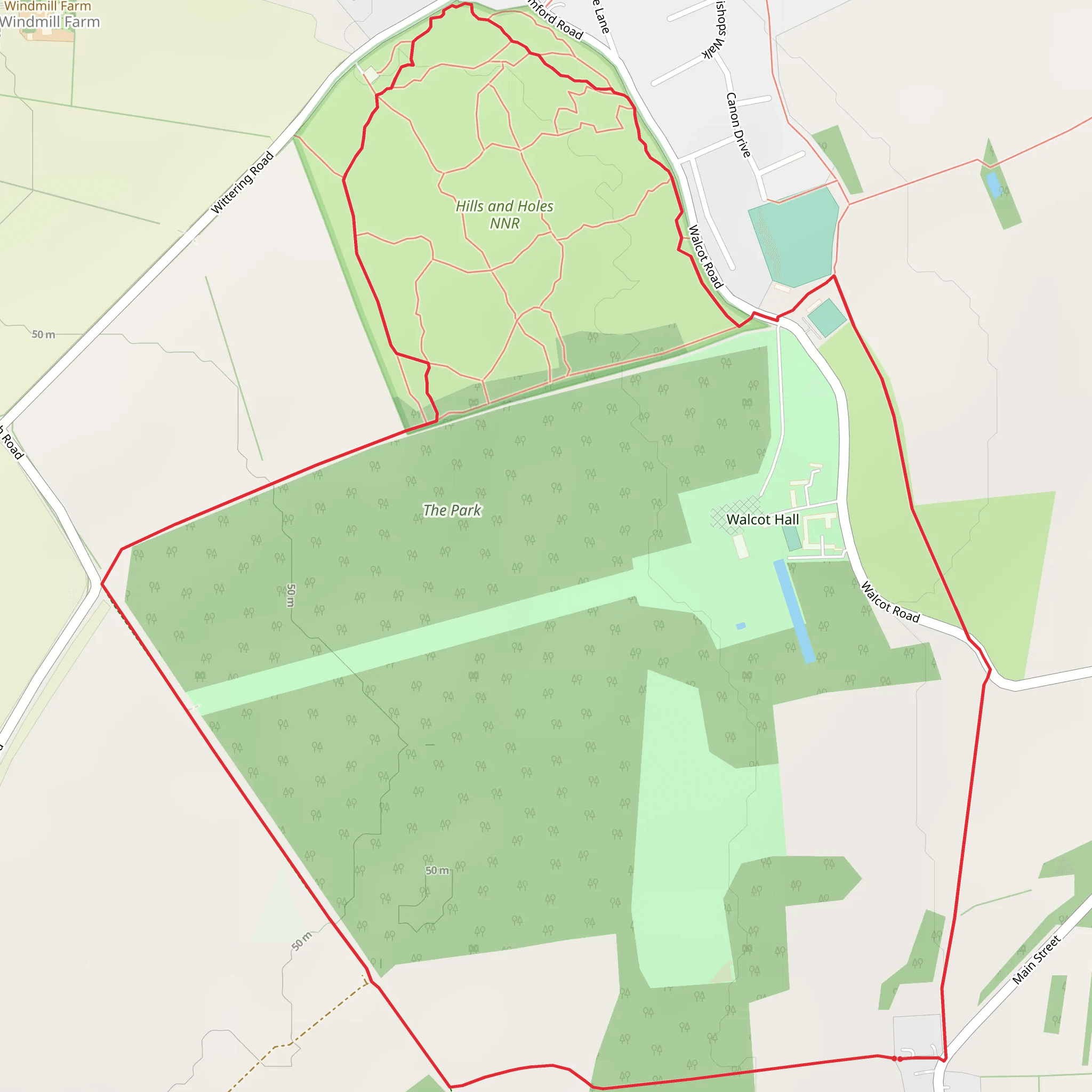 The Park and Hills and Holes National Nature Reserve Loop mobile static map
