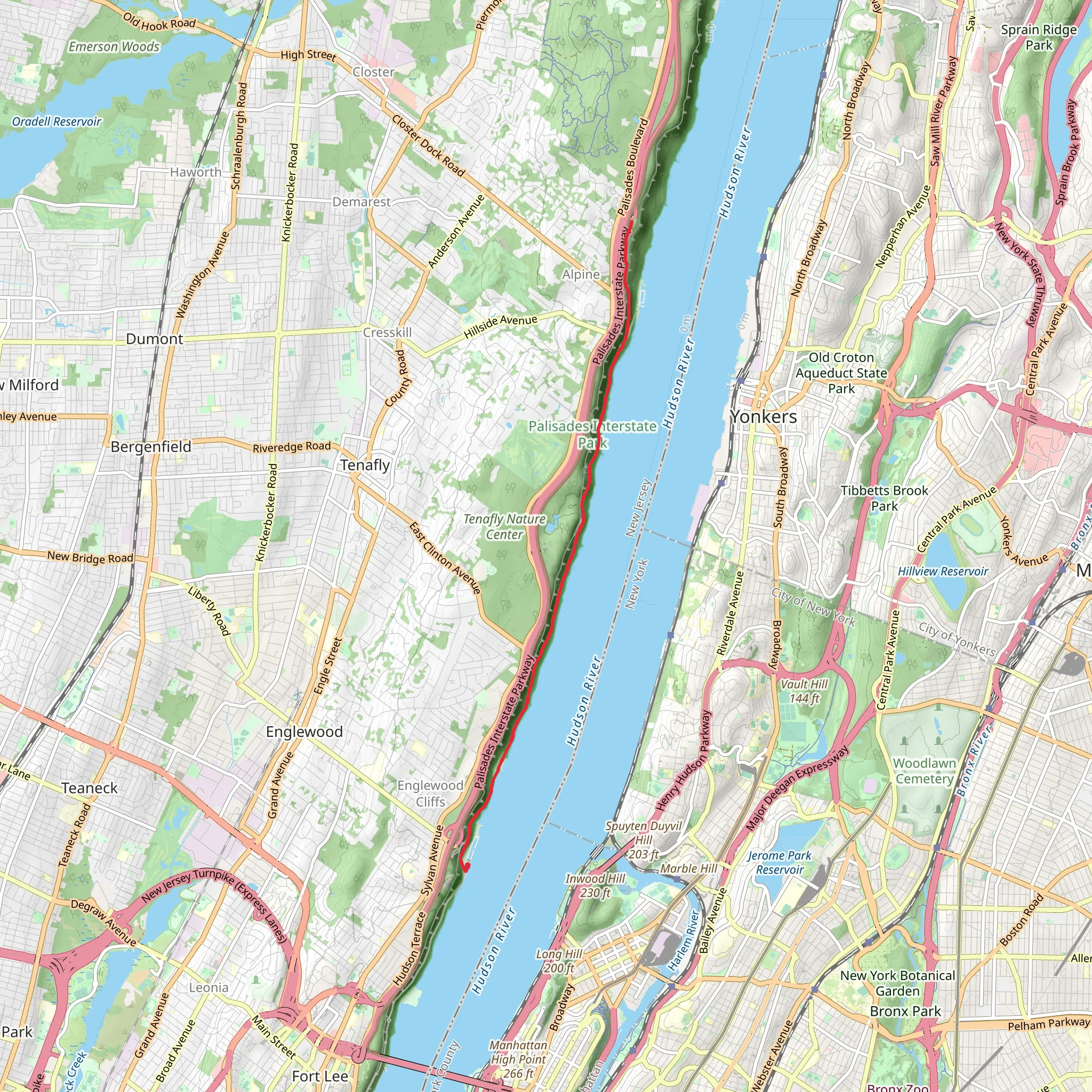 Henry Hudson Drive - Hudson River mobile static map