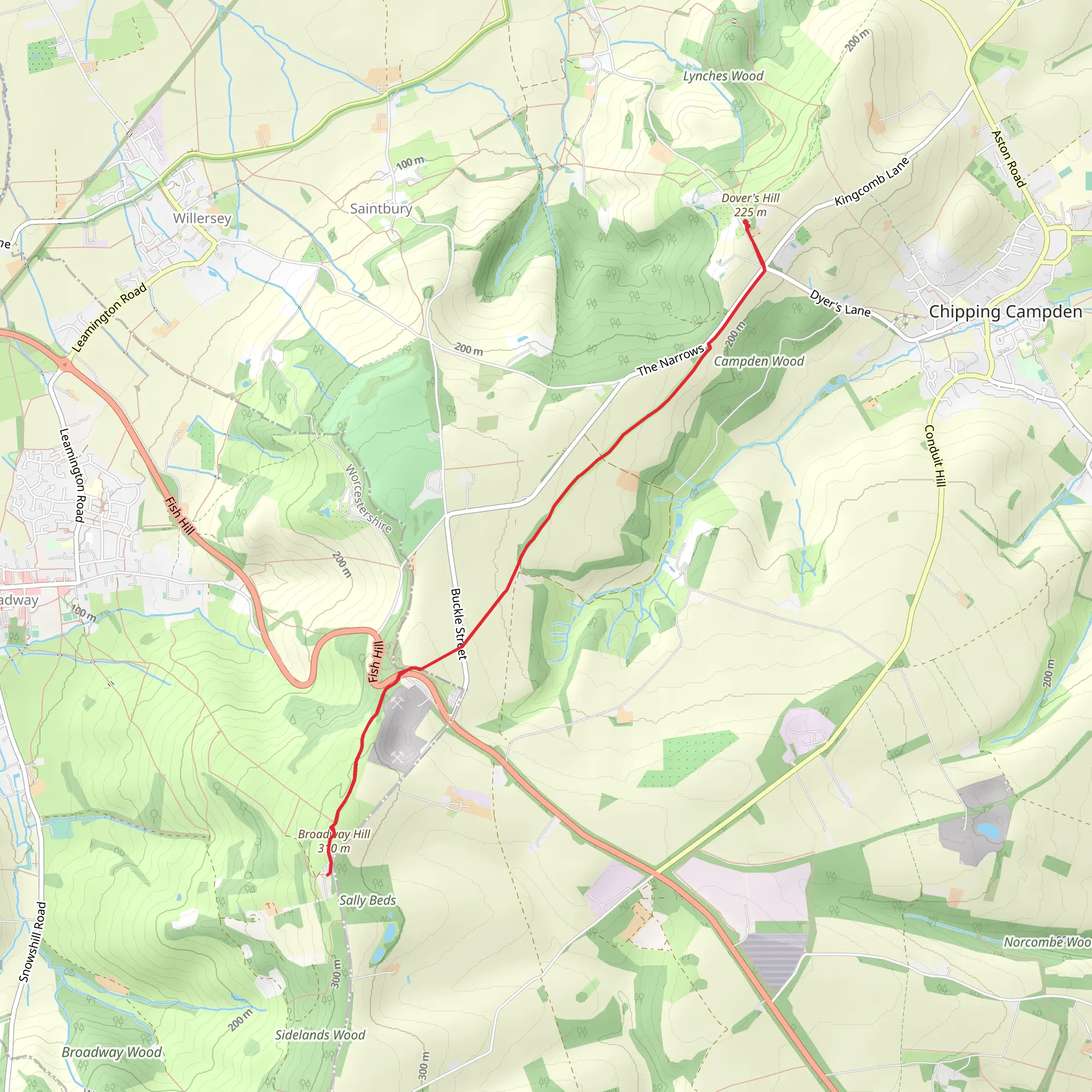 Broadway Tower Walk mobile static map