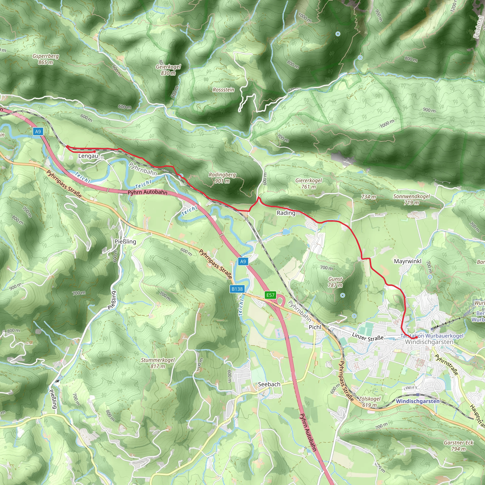 Windischgarsten - Rading – Trainstation Pießling mobile static map