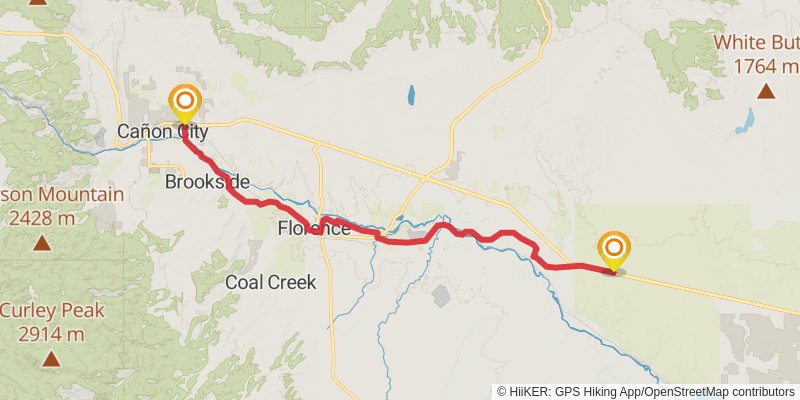 American Discovery Trail South Route - Colorado stage 16 Map