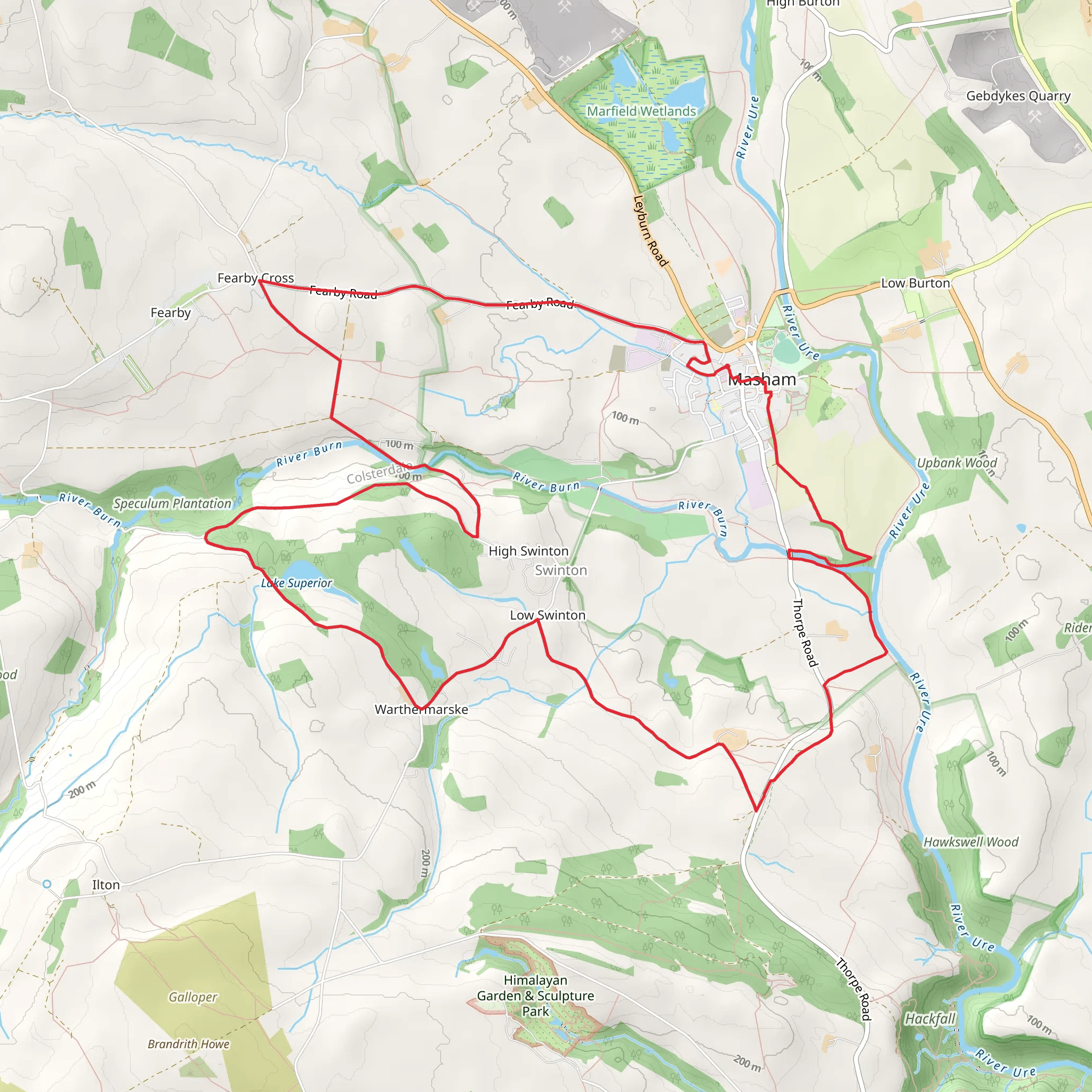 Masham to Low Swinton Loop mobile static map