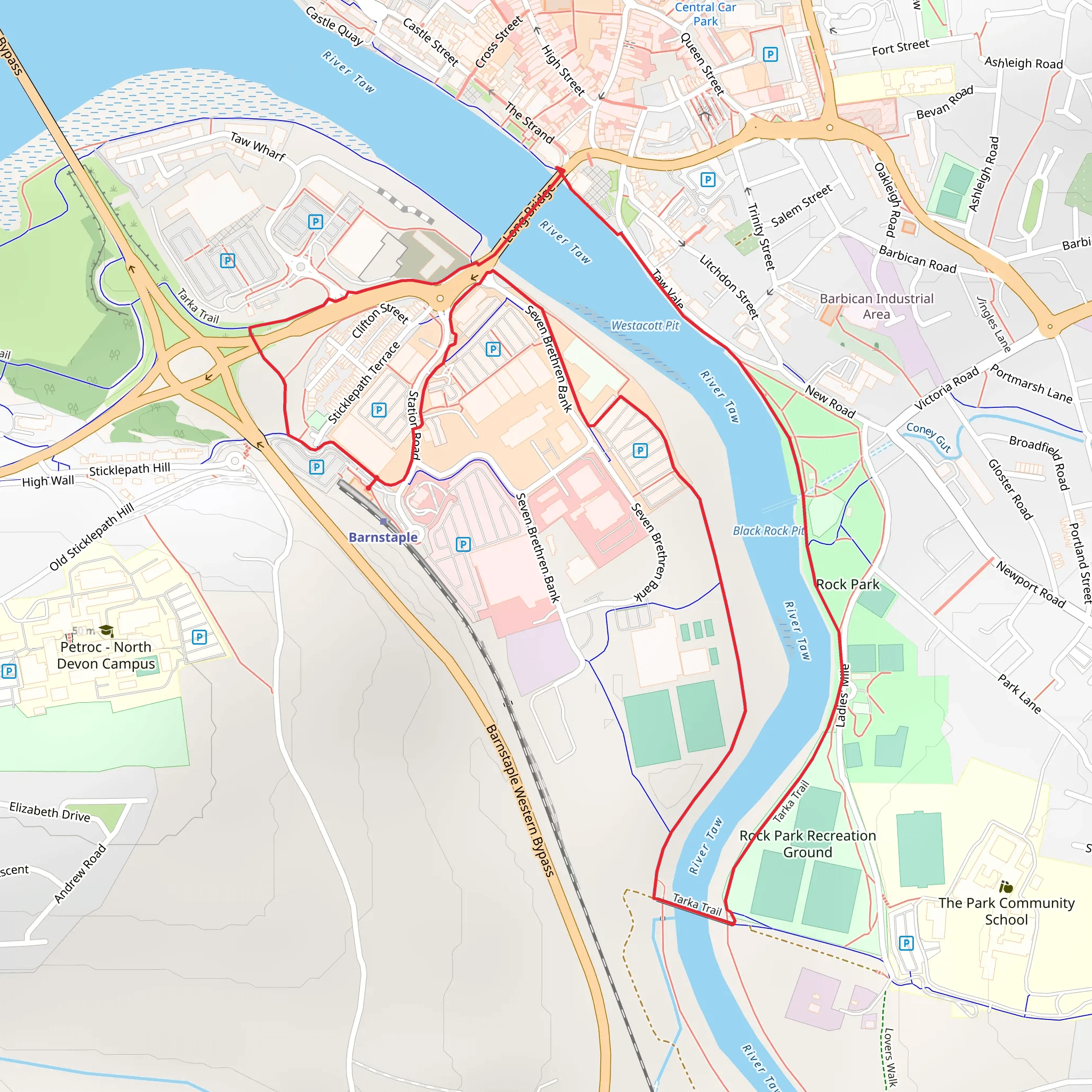 The River Taw Walk mobile static map