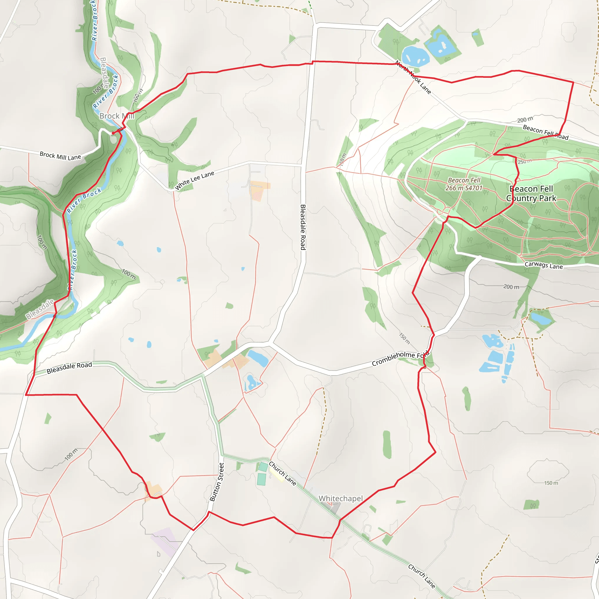 Brock Mill to Whitechapel Loop mobile static map