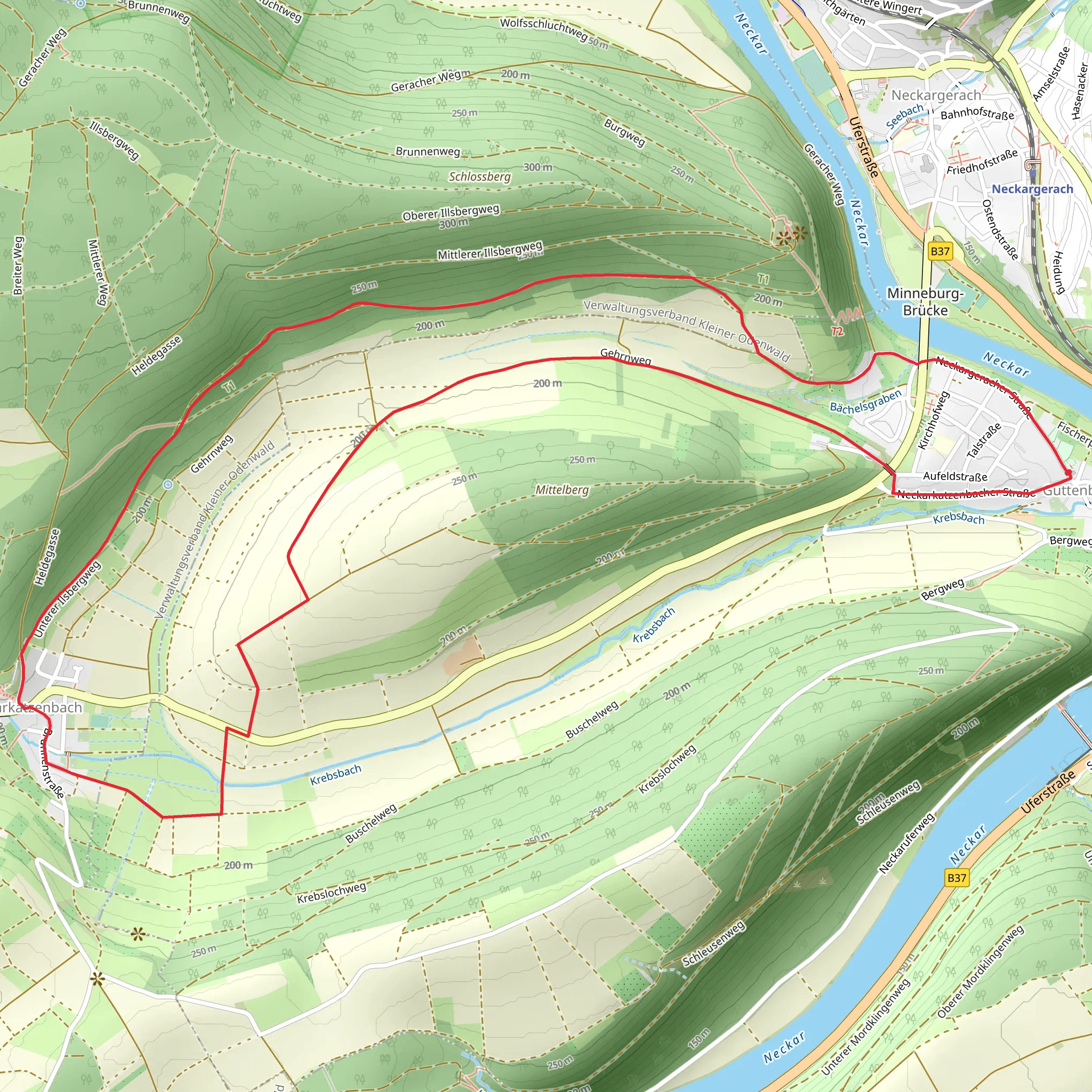 Neckarkatzenbach Weg mobile static map