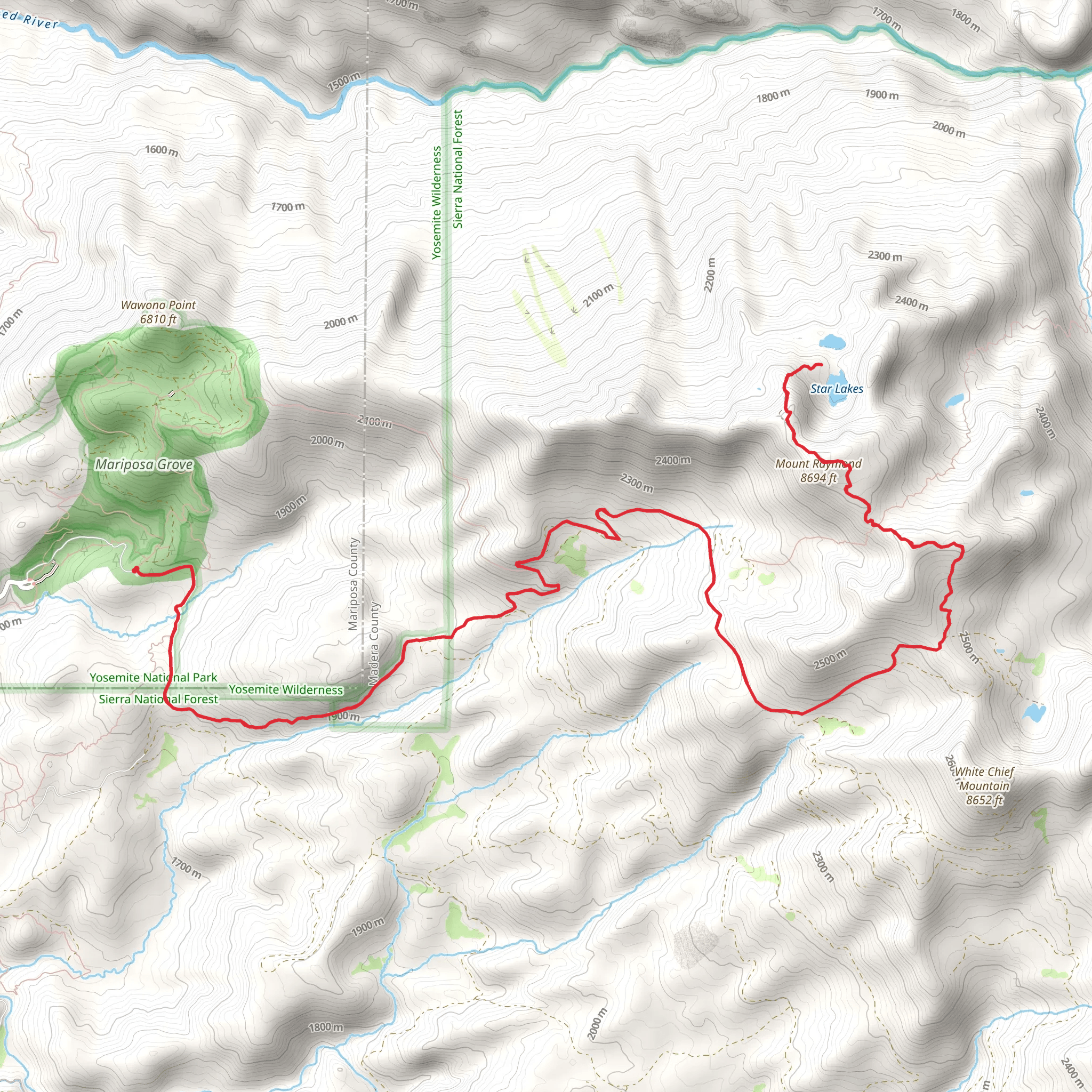 Star Lakes Trail mobile static map
