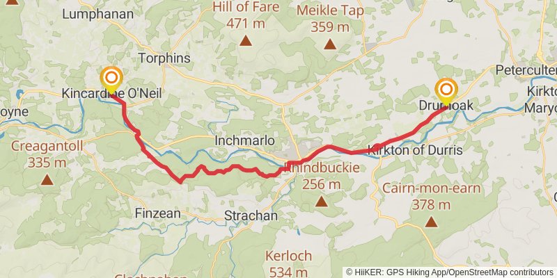 Deeside Way stage 2 Map