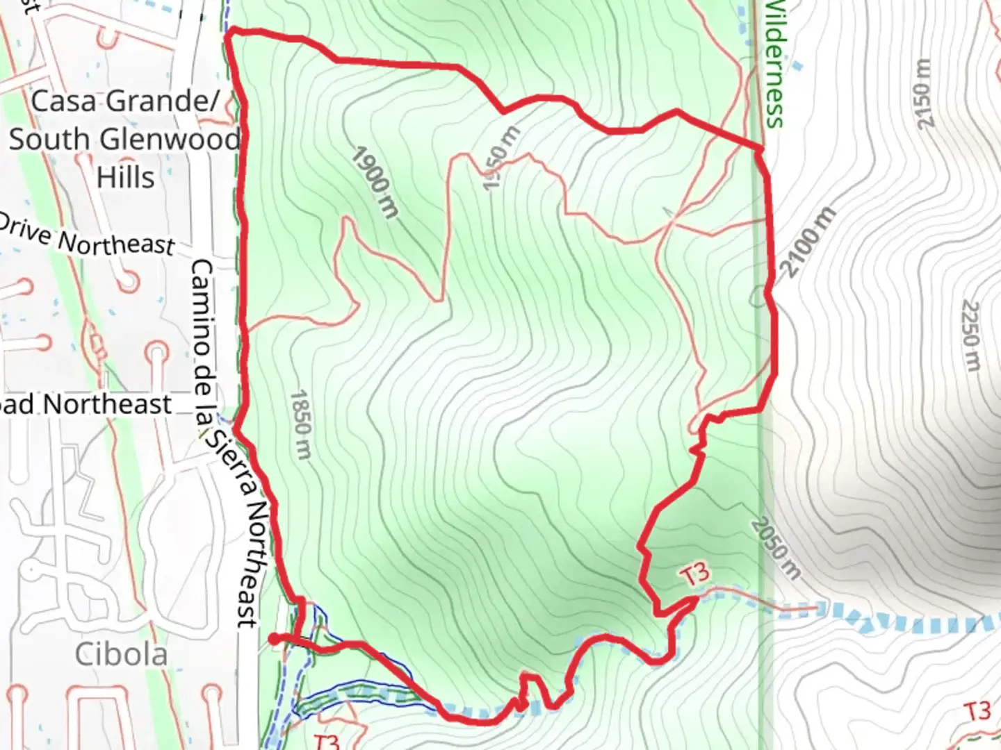 An image depicting the trail Foothills Trail and Piedra Lisa Arroyo Loop and its surrounding area.