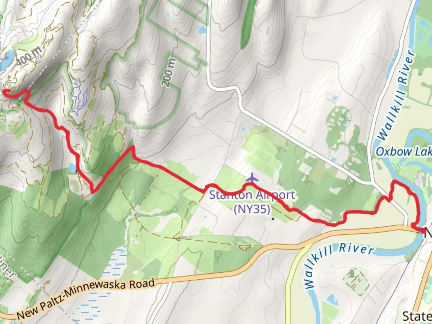An image depicting the trail Skytop Tower Trail from New Paltz and its surrounding area.
