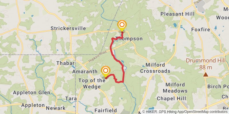 Mason Dixon Trail - Delaware and White Creek stage 2 Map