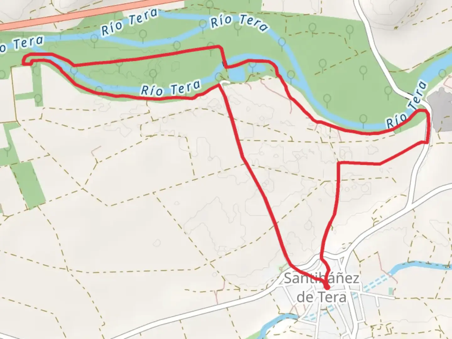 An image depicting the trail Santibañesa Ribera del Tera SL ZA 6 and its surrounding area.