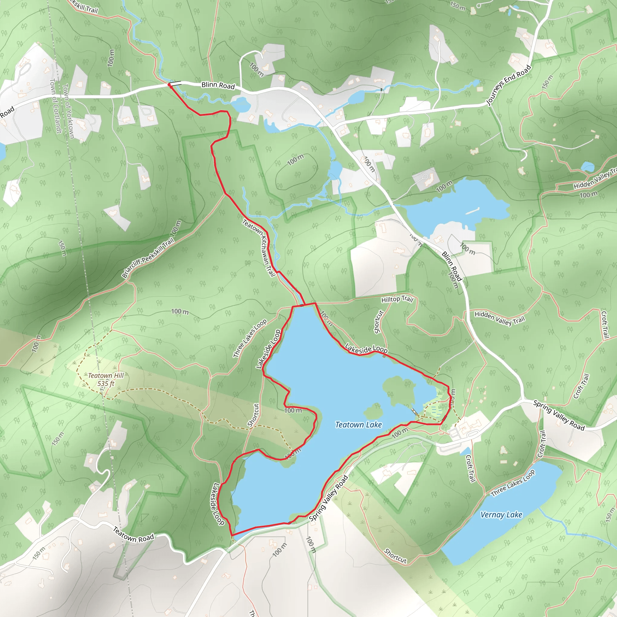 Lakeside Loop via Teatown-Kitchawan Trail mobile static map
