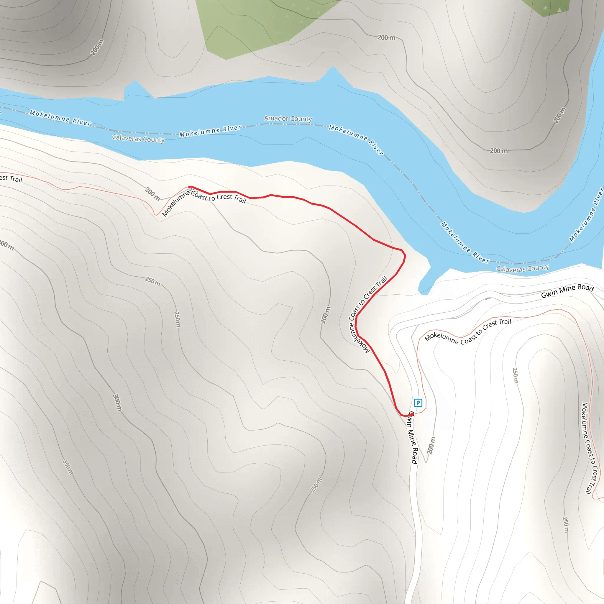 Mokelumne River from Gwin Mine Road mobile static map