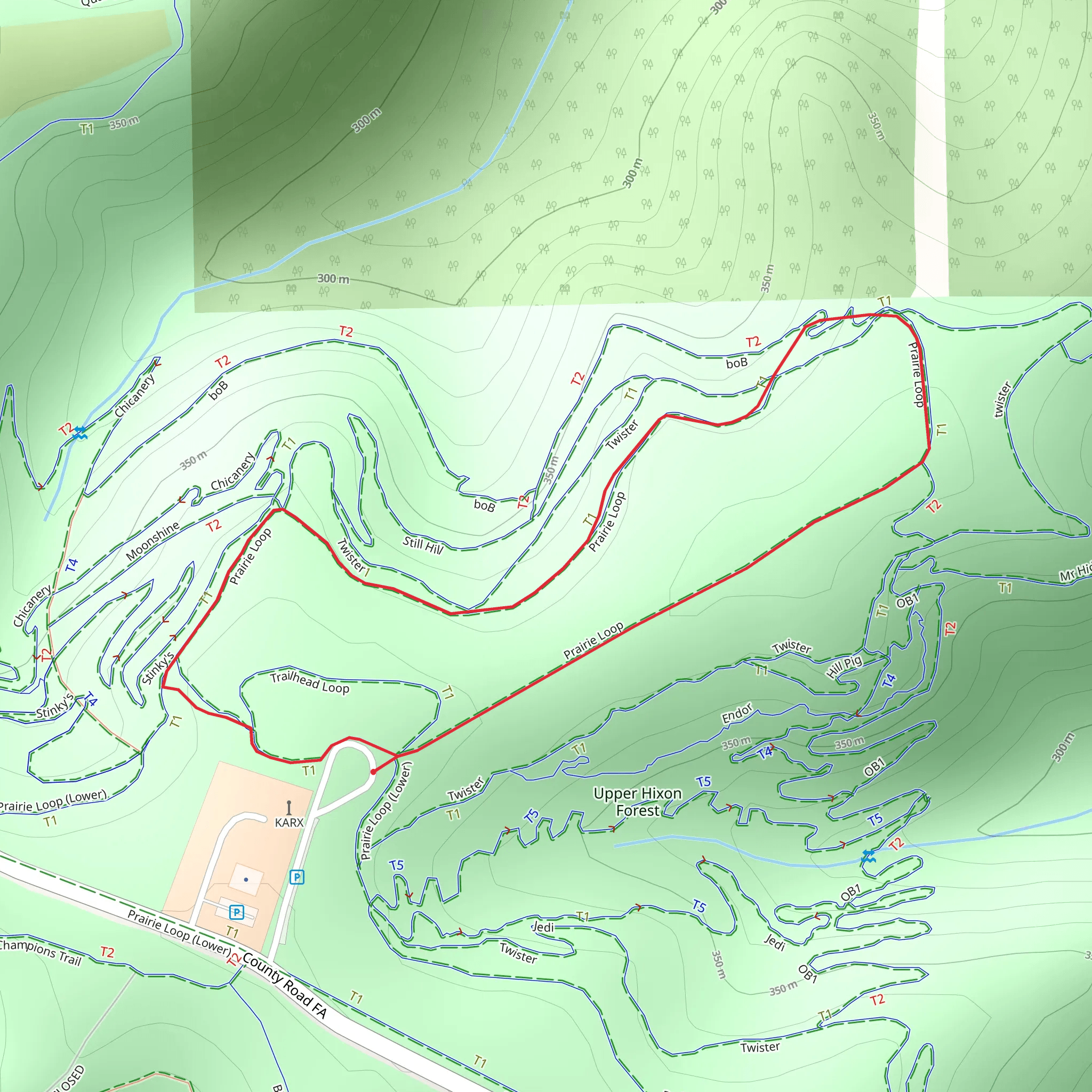 Upper Hixon Forest Loop mobile static map