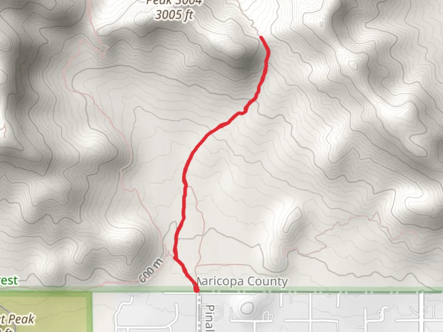 An image depicting the trail Bulldog Saddle and its surrounding area.