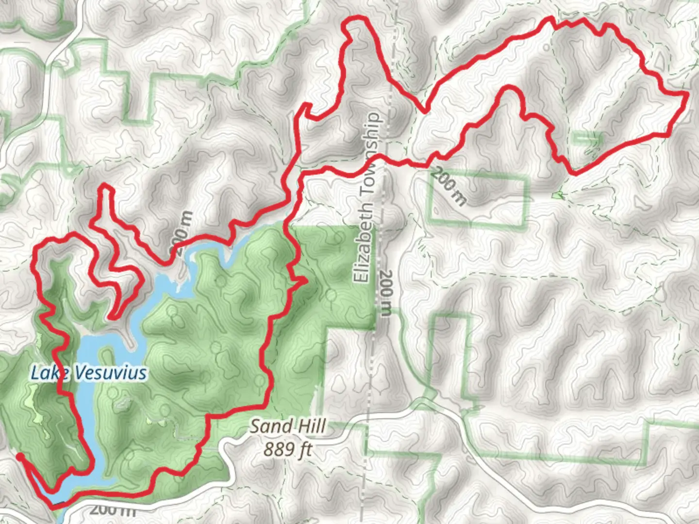 An image depicting the trail Lake Vesuvius and Vesuvius Backpack Loop Trail and its surrounding area.