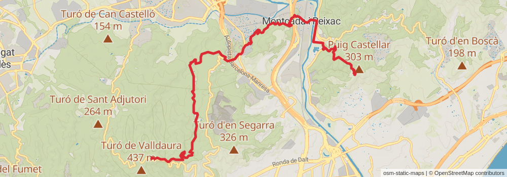 GR 92 Sendero del Mediterráneo Cataluña stage 18 Map