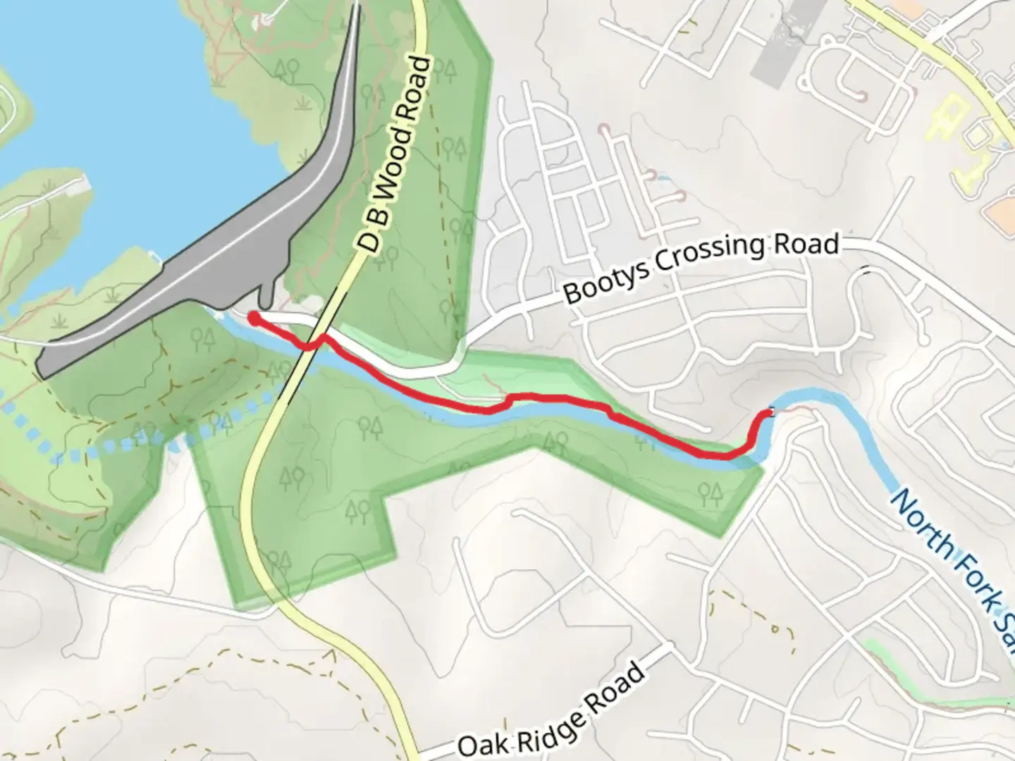 An image depicting the trail Walk along North Fork San Gabriel River and its surrounding area.