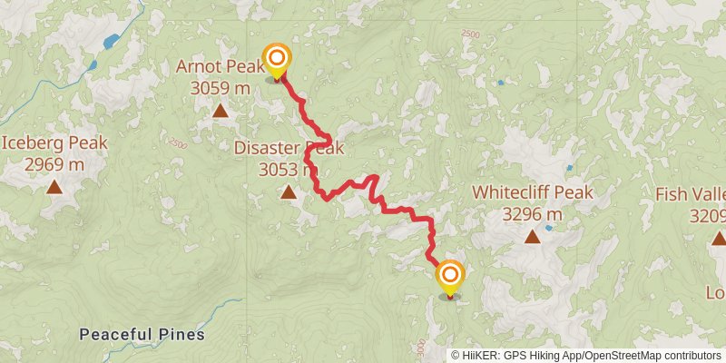 Tahoe To Yosemite Trail stage 9 Map