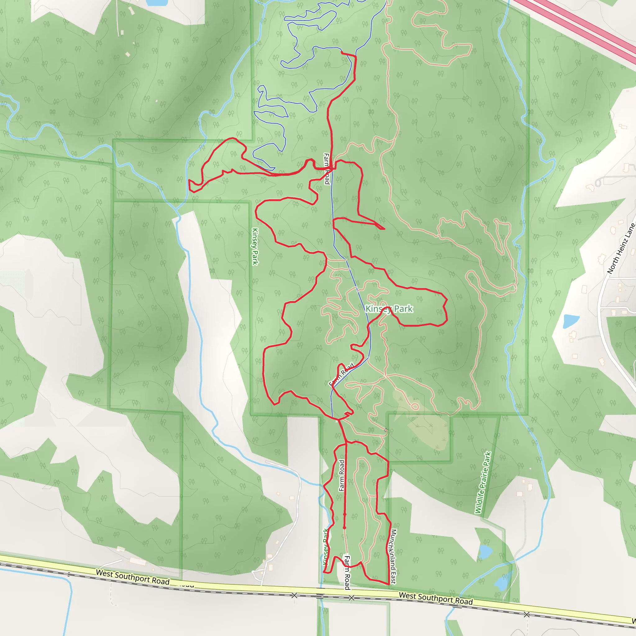 Munchkinland West, Ruby Slippers and Emerald Forest - Kinsey Park Loop mobile static map