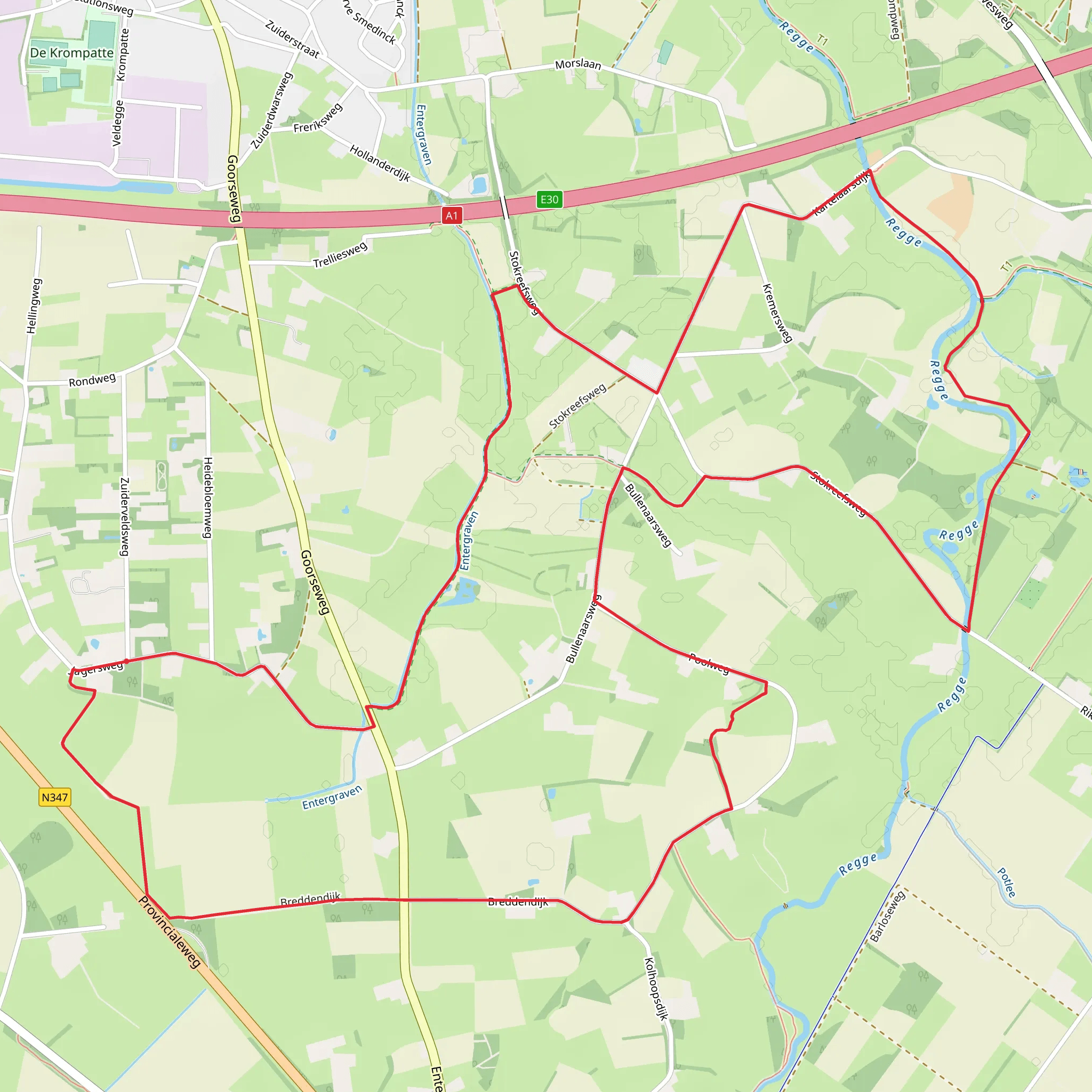Reggepad and Breddendijk Loop mobile static map