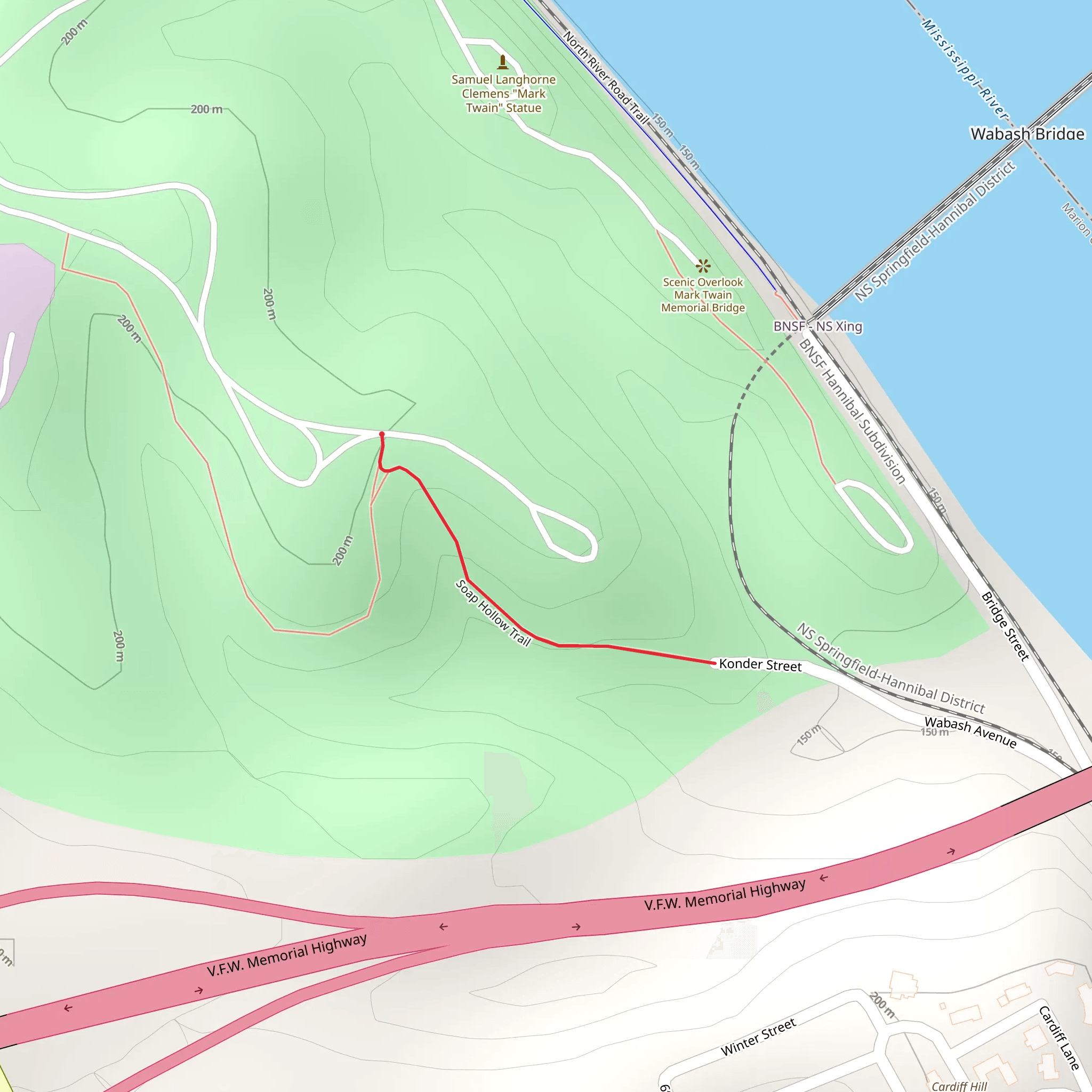 Soap Hollow Trail mobile static map