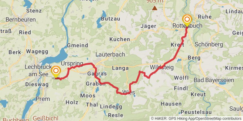 König Ludwig Weg stage 5 Map
