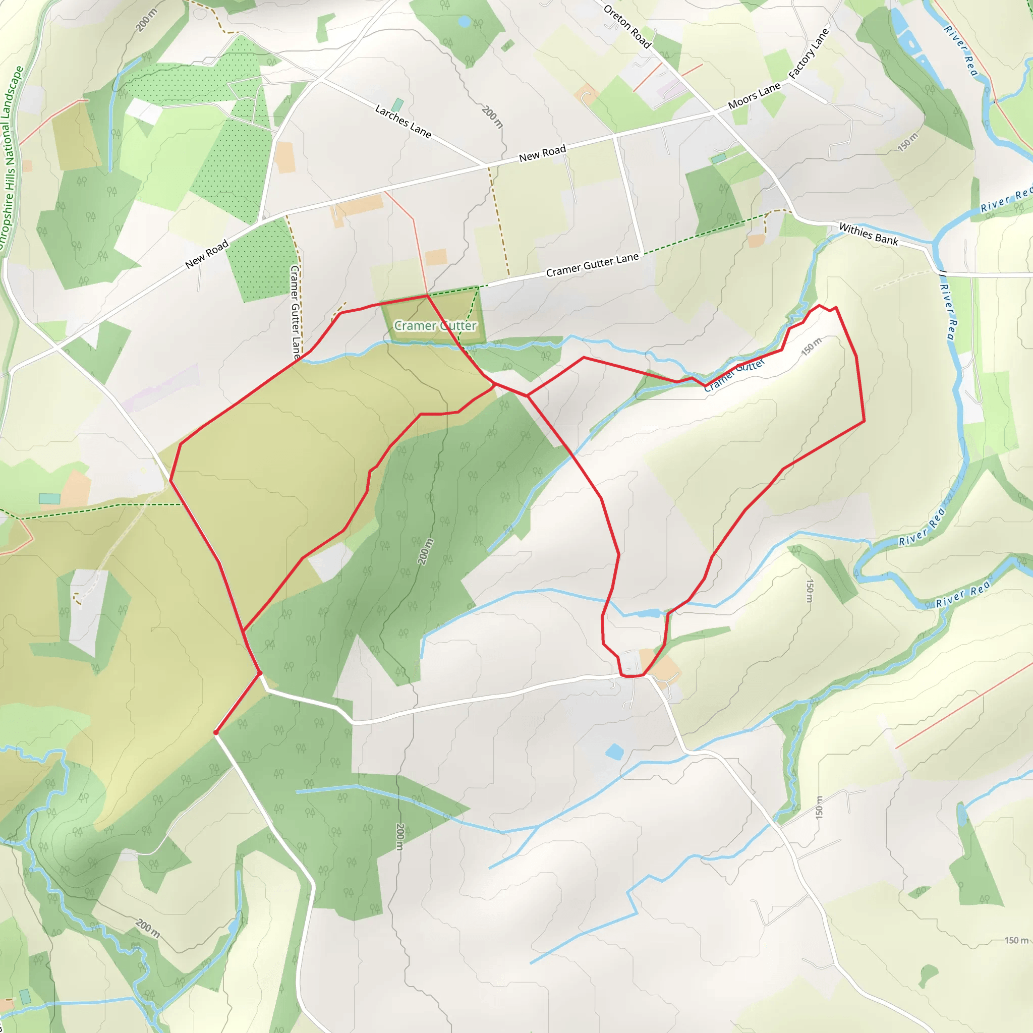 Cramer Gutter and Catherton Loop mobile static map