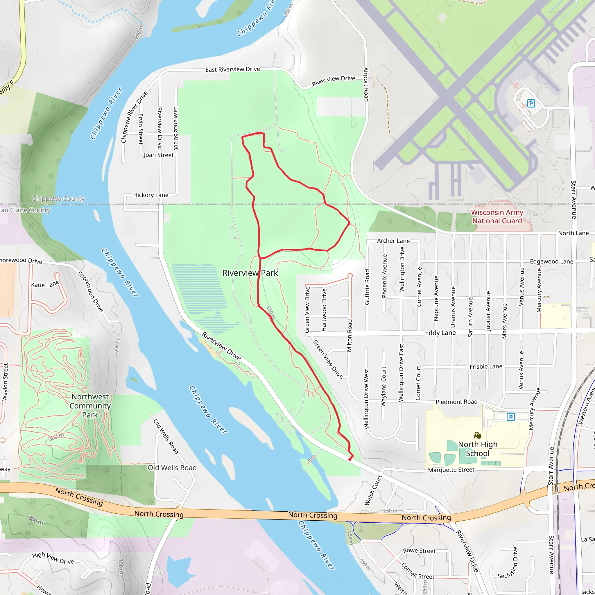 Riverview Park Loop mobile static map