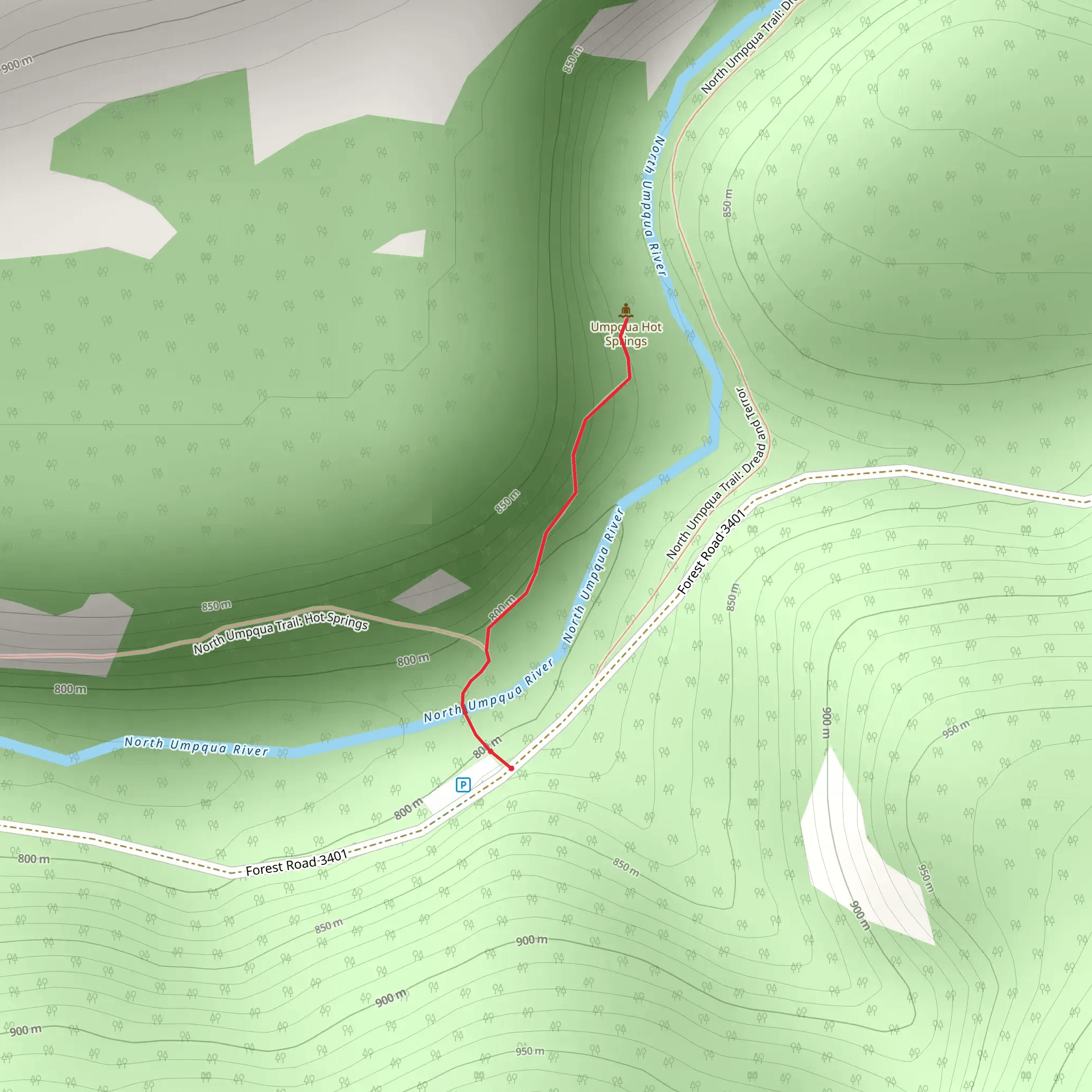 North Umpqua River Walk mobile static map