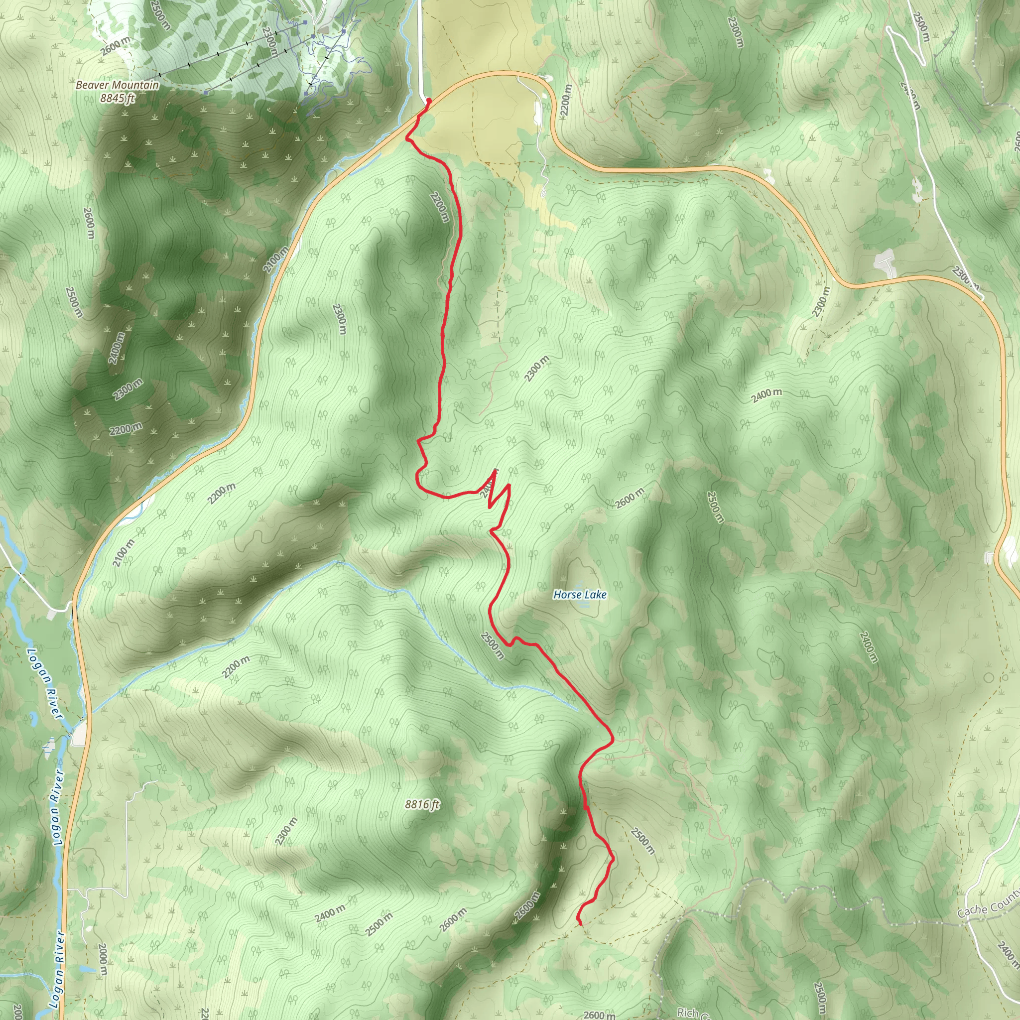 Stump Hollow Trail mobile static map