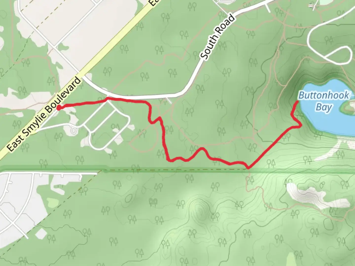 An image depicting the trail Buttonhook Bay Walk and its surrounding area.