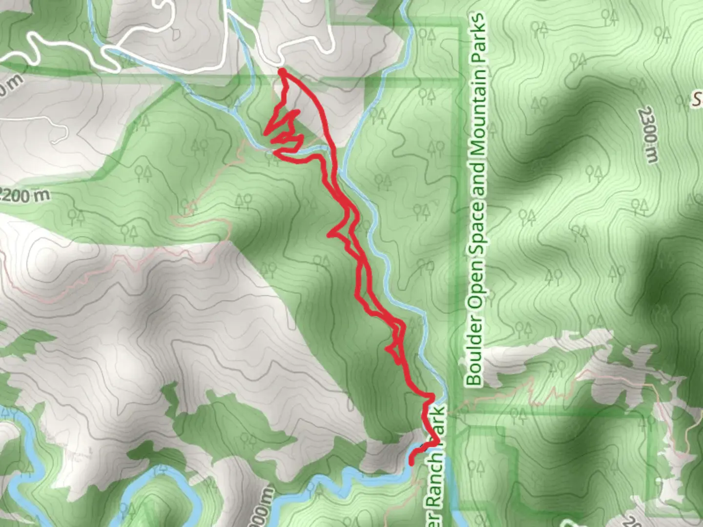 An image depicting the trail Ethel Harrold Road and Walker Ranch Park Loop and its surrounding area.